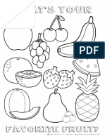 Healthy Fruit Coloring Page Sheet