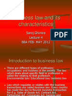 Business Law and Its Characteristics: Saroj Ghimire Bba Feb-May 2012