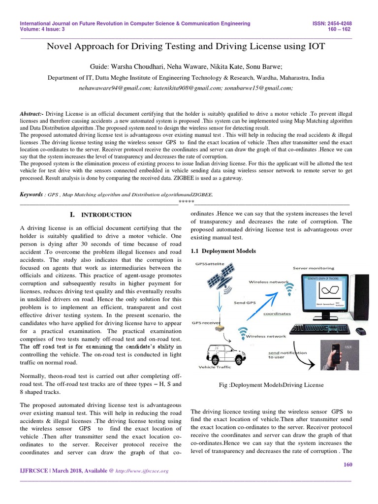 IoT-Based Automated Driving License Testing | PDF | Randomness ...
