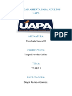 UAPA Psicología General II Tarea I