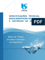 Manual de Especificações Técnicas, Preços e Medição 3a Edição SABESP