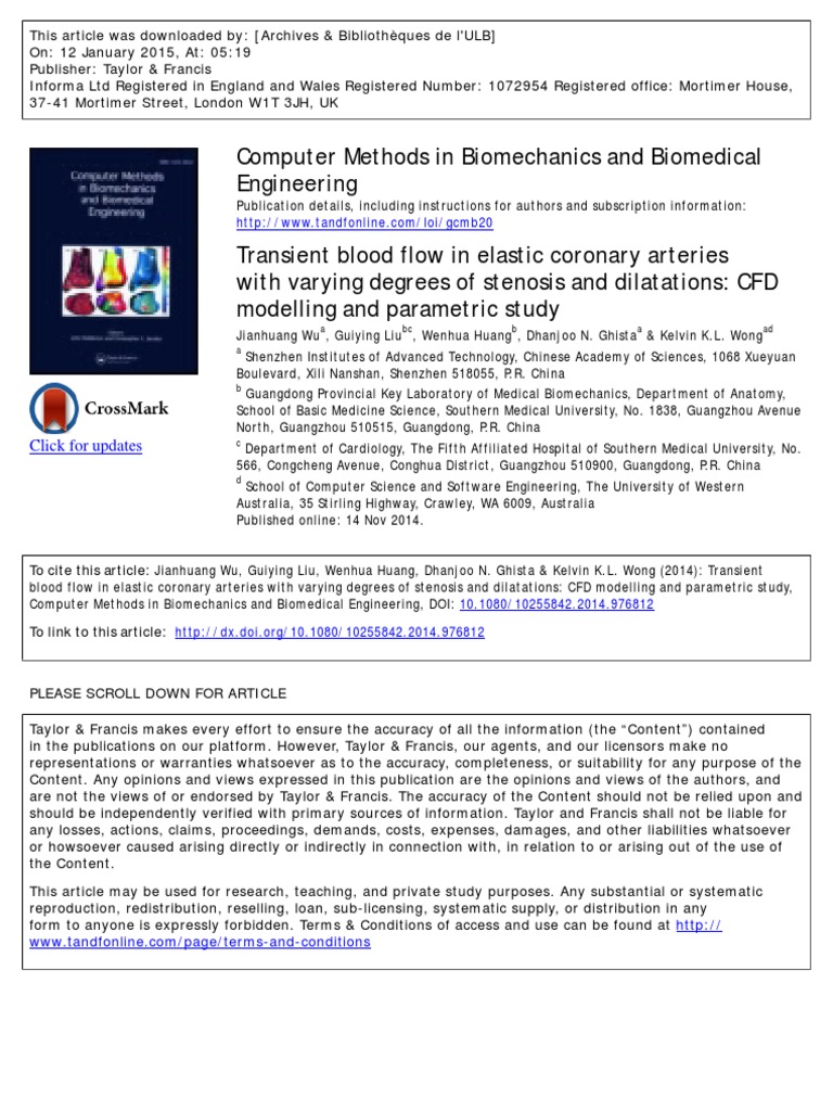 Computer Methods in Biomechanics and Biomedical Engineering: Click For ...