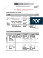 Rubrica de Evaluacion de Dominio Escrito 2018 PDF