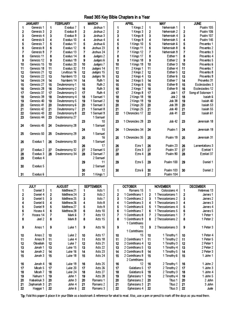 365 Bible Chapters Reading Plan | PDF | Books Of Kings | Books Of Samuel