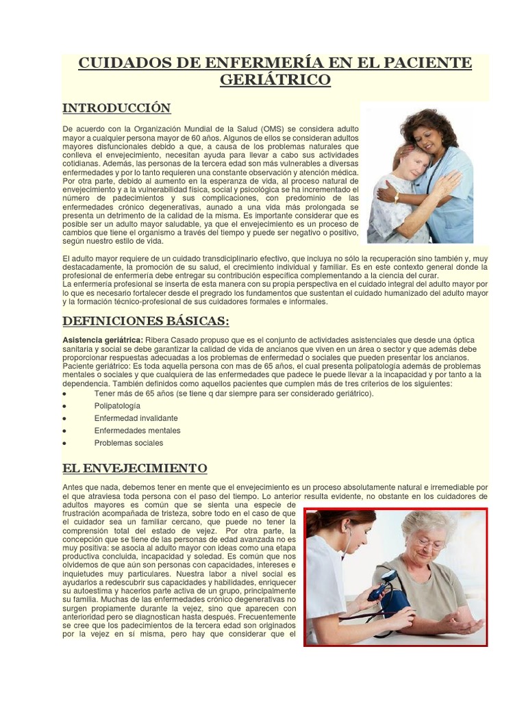 Cuidados de Enfermería en Adultos Mayores | PDF | Vejez | Adultos