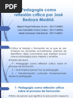Pedagogía Como Reflexión Crítica.