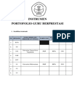 Instrumen Portofolio Guru Berprestasi: 1. Kualifikasi Akademik