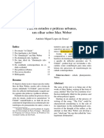 Para os estudos e práticas urbanas, um olhar sobre Max Weber