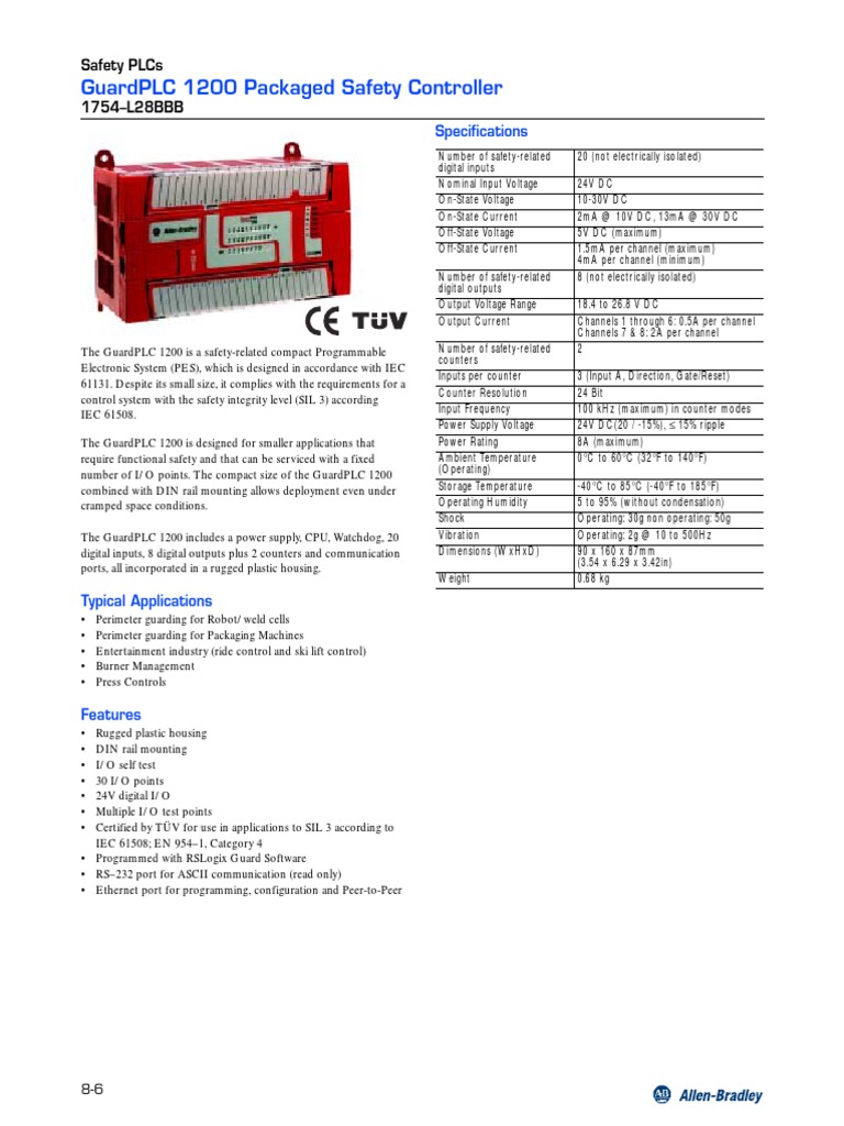 Guardplc 1200 Packaged Safety Controller: Specifications | PDF | Power ...