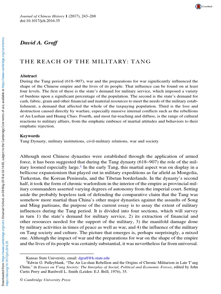 Reach of The Military Tang | PDF | Tang Dynasty | Conscription