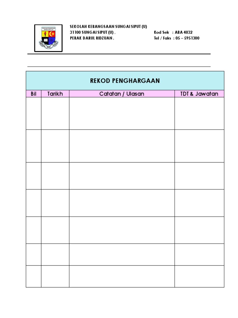 Borang Catatan Pertemuan Penghargaan Fail Rekod Mengajar | PDF