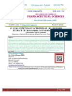 In Vitro Antioxidant Activities of Chloroform Extract of Crossandra Infundibuliformis.