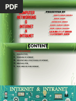 Computer Networking & Internet N Intranet: Presented by