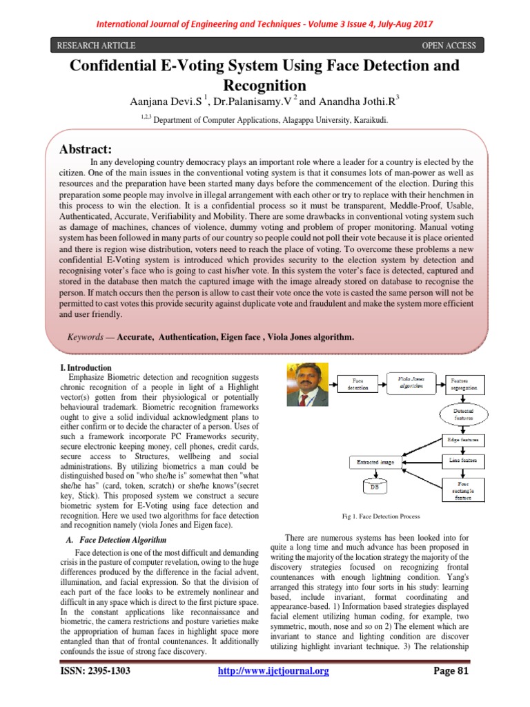 Confidential E-Voting System Using Face Detection and Recognition | PDF ...