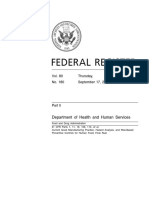 Department of Health and Human Services: Vol. 80 Thursday, No. 180 September 17, 2015