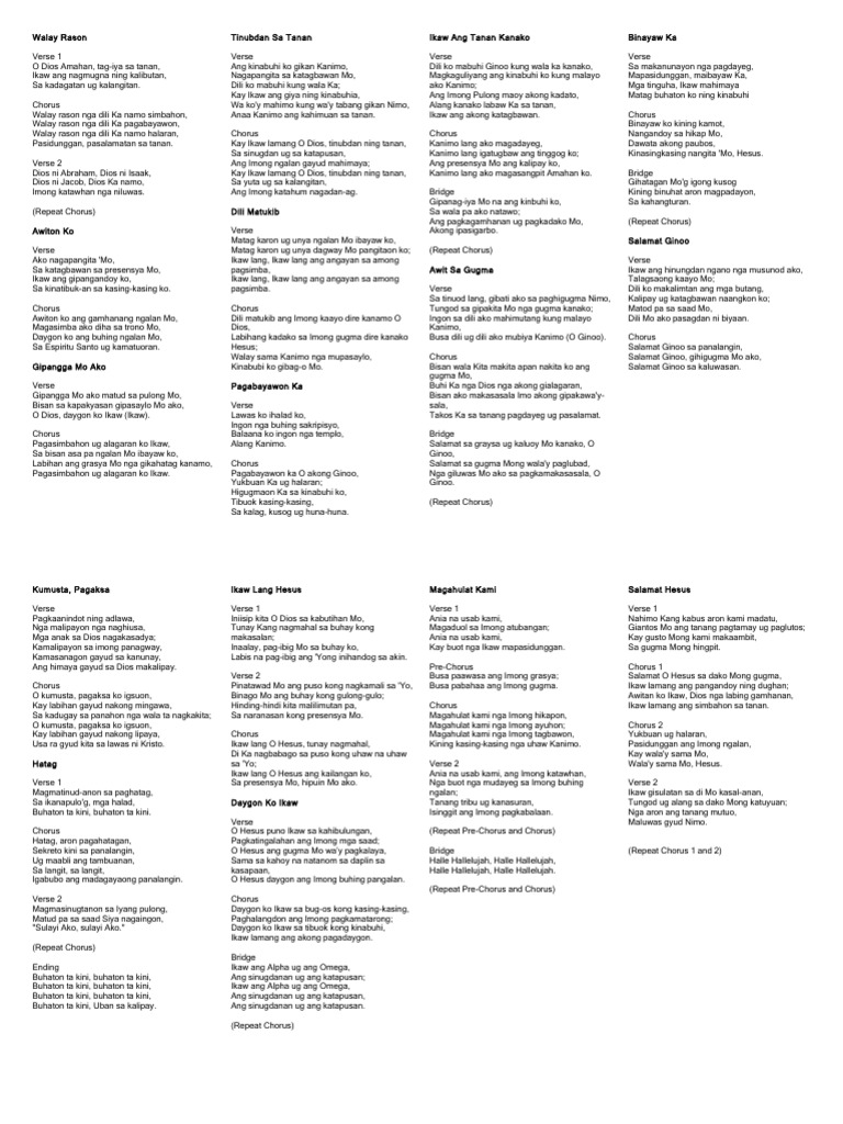 Walay Rason: Bisaya Worship Lyrics | PDF