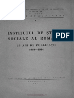 Institutul de Stiinte Sociale Al Romaniei-25 Ani de Publicatii-1919-1944