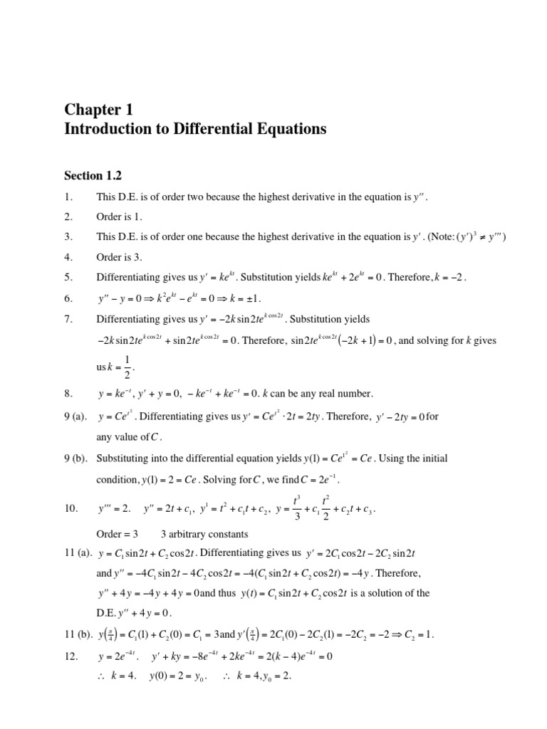 Intro to Differential Equations Concepts | PDF | Equations ...