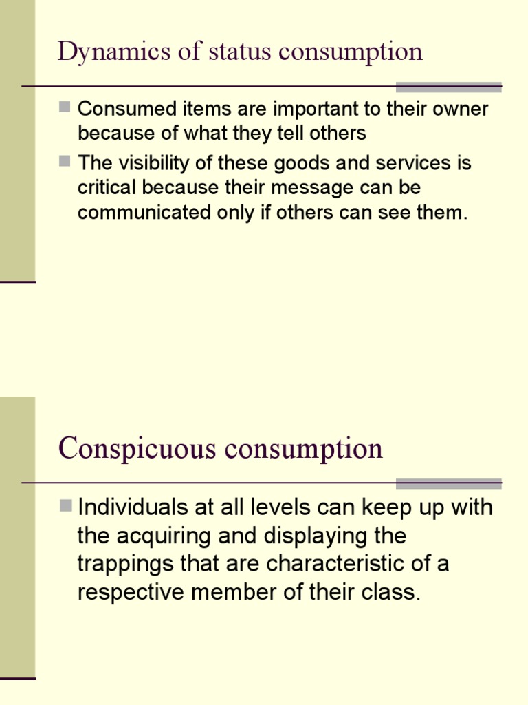 Dynamics of Status Consumption | PDF