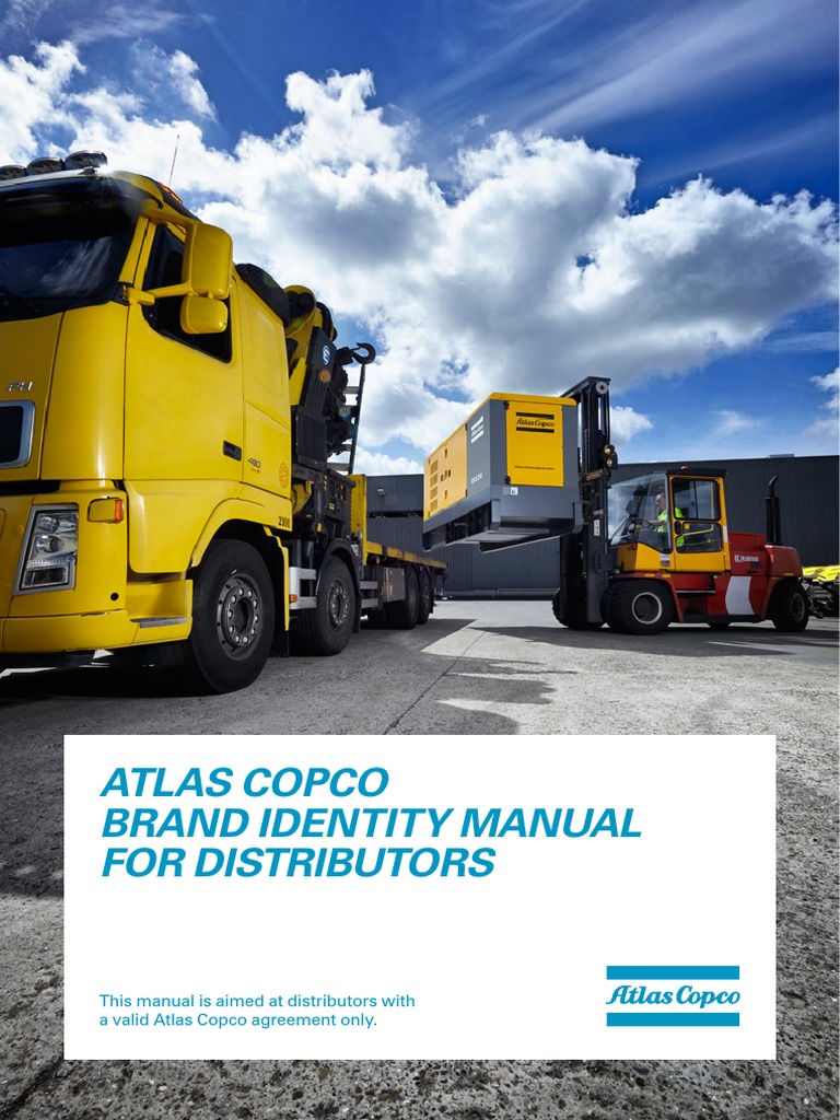 Atlas Copco Brand Identity Manual for Distributors 2014 Color Communication Design