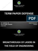 MSU Term Paper on Breakthrough of Lasers in Engineering
