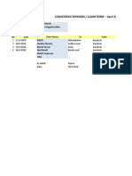 Conveyence Expenses / Claim Form - April 2018