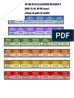 Calendario Evaluacion Bloque 5