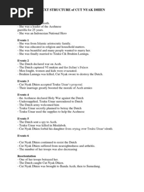 Text Structure Of Cut Nyak Dhien Docx Military Violence