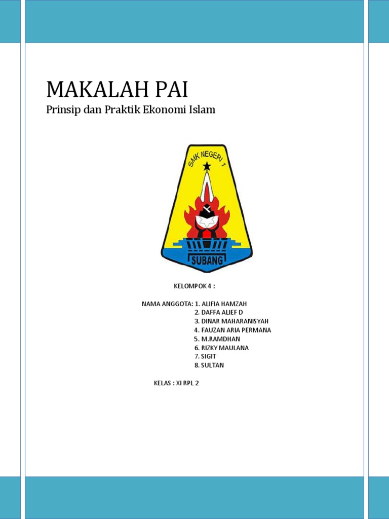 Makalah Agama Prinsip Dan Praktik Ekonomi Islam
