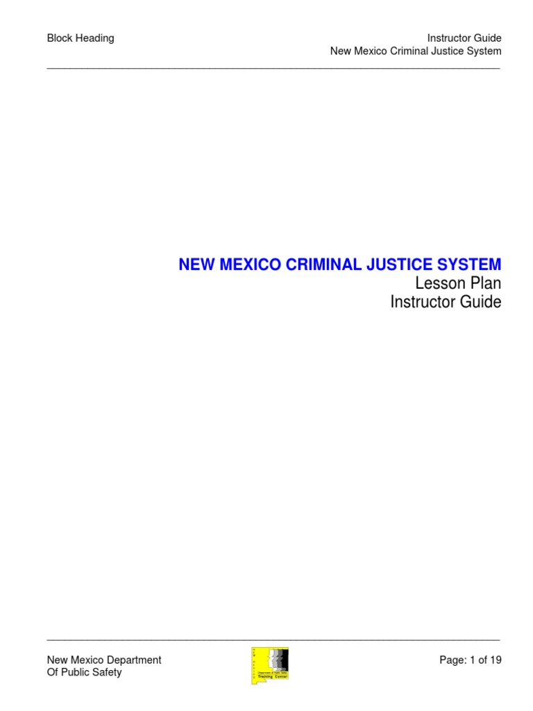 NM Criminal Justice Instructor Guide | PDF | Grand Jury | Law