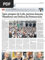 Juristas lançam manifesto em defesa da democracia