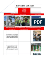 Bolivia EHS Self-Audit: EHS Checklist For The Installation Team / Lista de EHS Del Grupo de Instalación