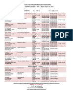 Summer Schedule June to Aug 2018