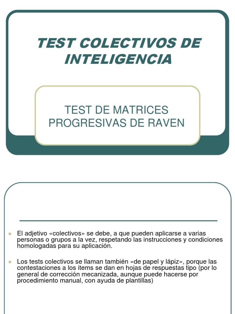 Test Raven | Matriz (Matemáticas) | Ciencia cognitiva