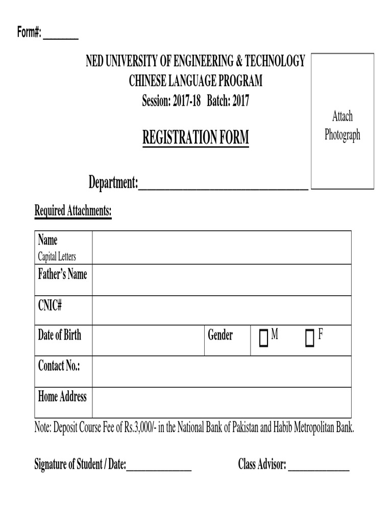 Chinese Language Program Registration Form | PDF