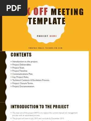 Project Kick Off Meeting Template
