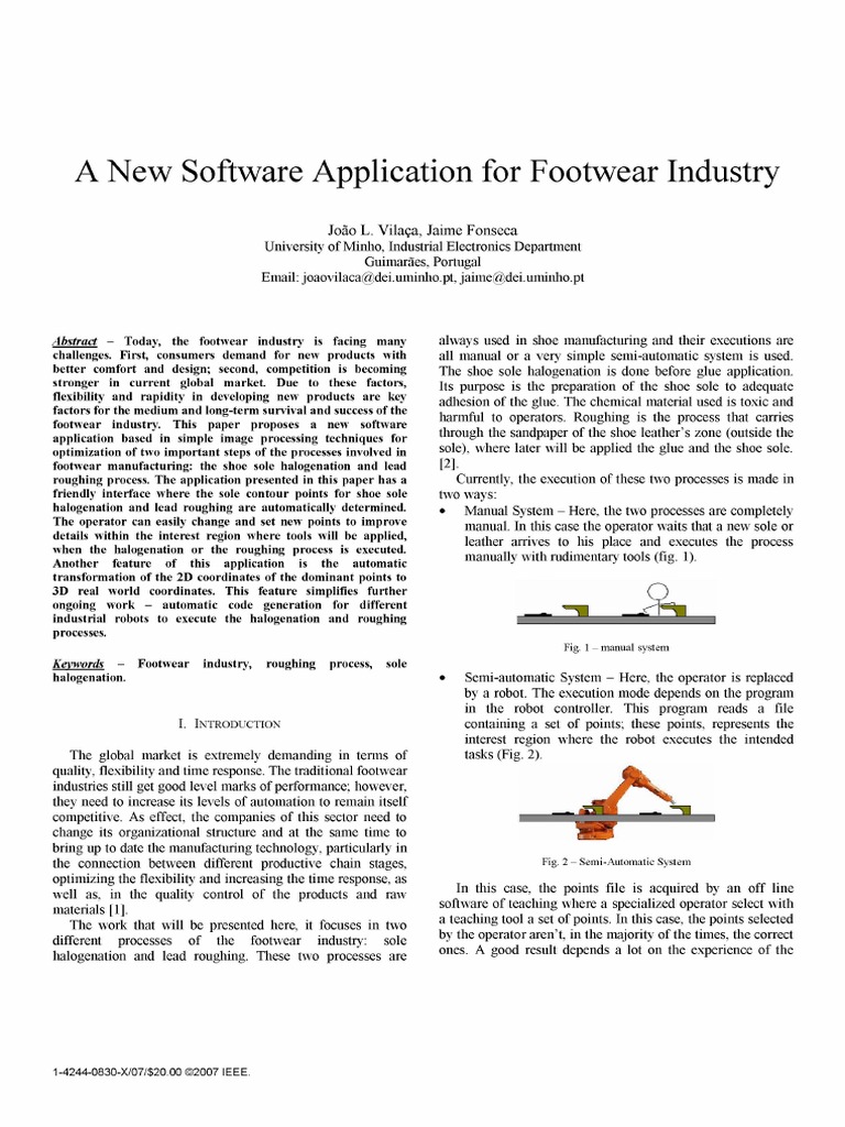 A New Software Application For Footwear Industry | PDF | Robot | Robotics