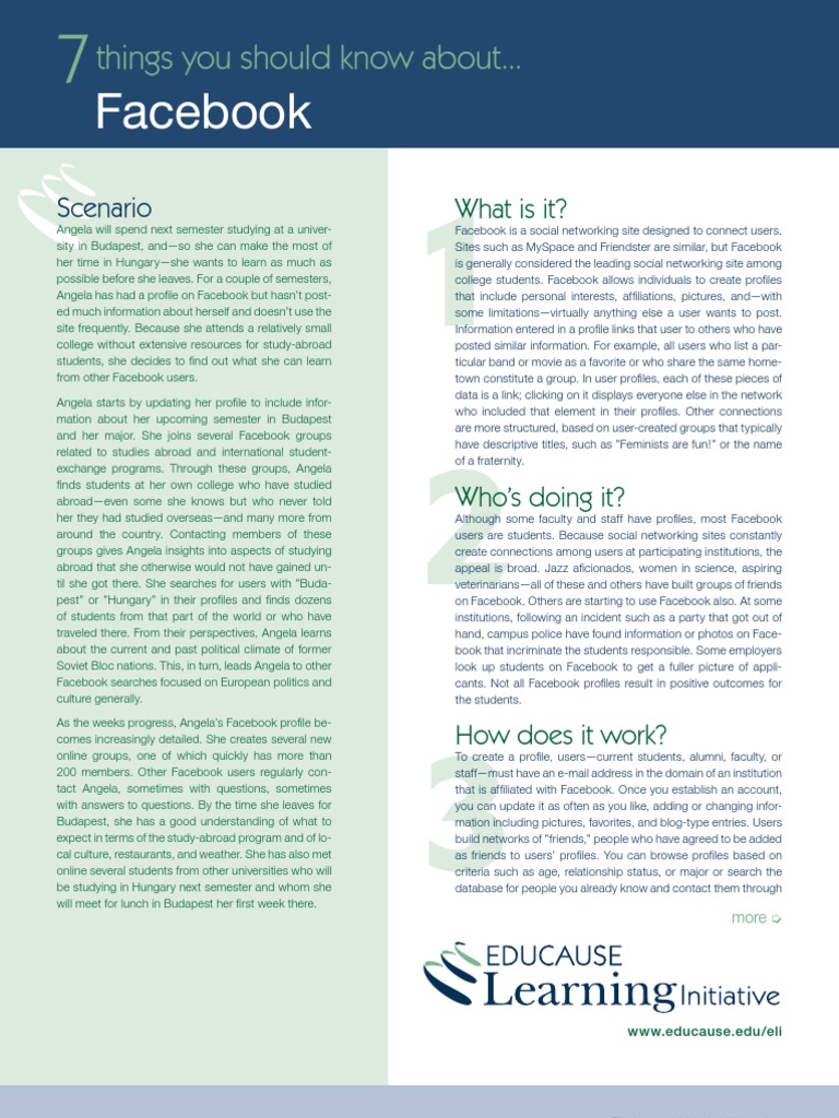 7 Things About FACEBOOK | PDF