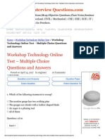 40 TOP Workshop Technology Online Test - Multiple Choice Questions and Answers