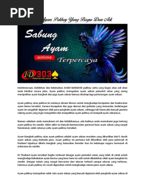 Ciri Ayam Pakhoy Yang Bagus Dan Asli