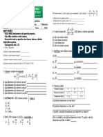 Teste Avaliativo Mensal de Matemática 8 Ano 1 Bimestre 2018