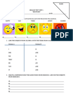 English Test Unit 1 Emotions 456