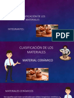 Clasificación de Los Materiales (Ceramicos)