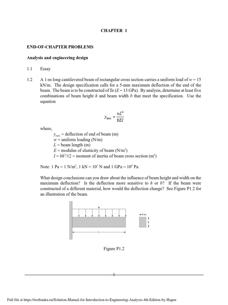 Solution Manual For Introduction To Engineering Analysis 4th Edition by ...