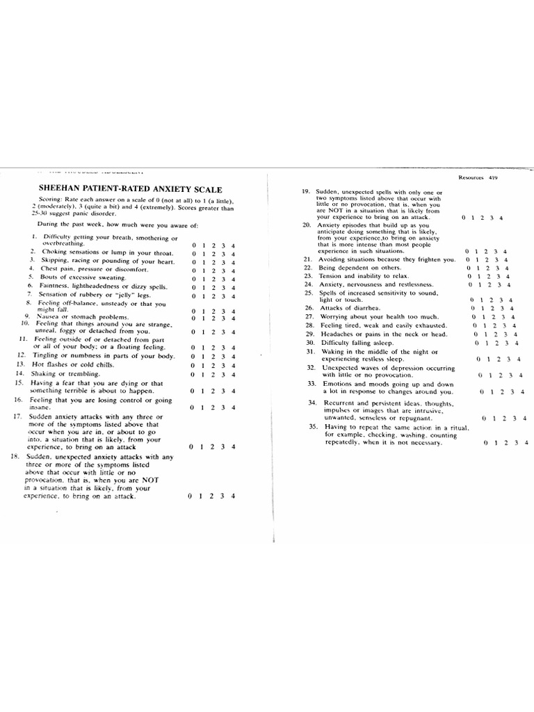 Anxiety Scale PDF