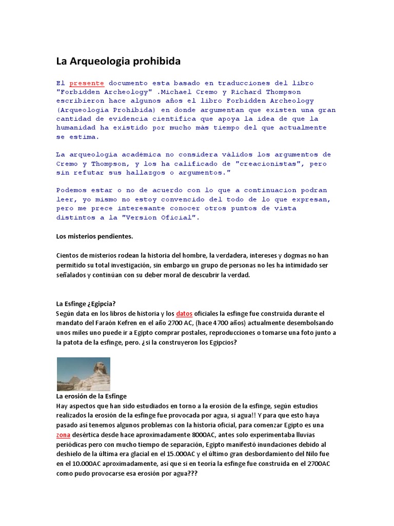 La Arqueologia Prohibida Piramide Antigo Egito