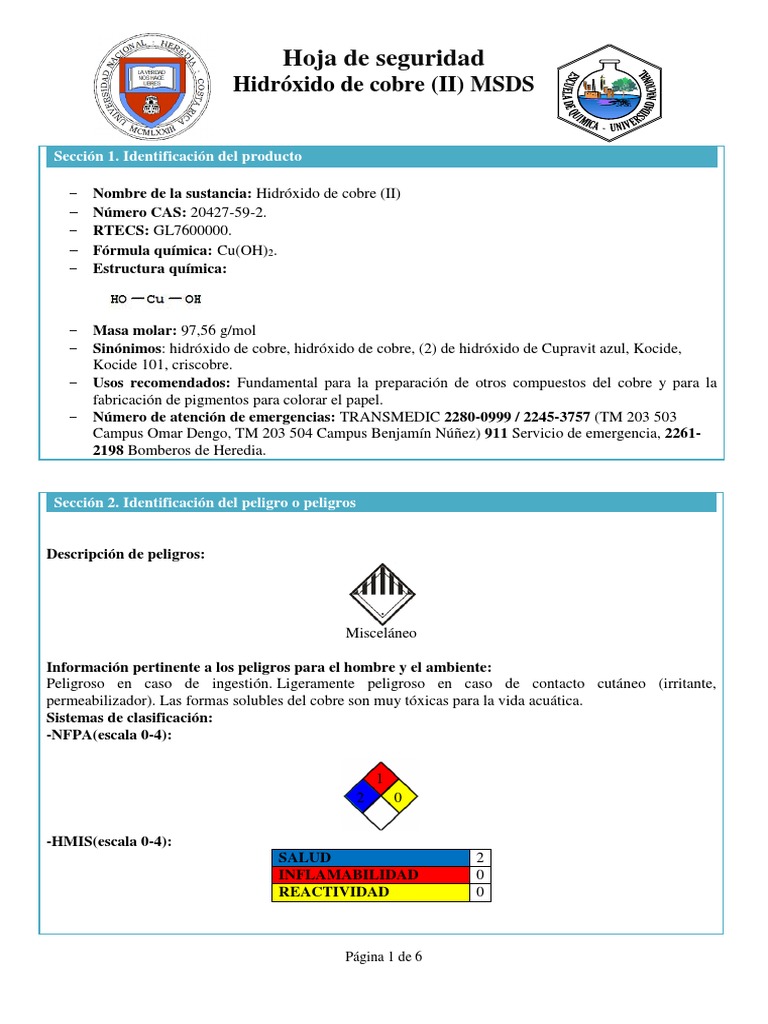 Hidroxido de Cobre II