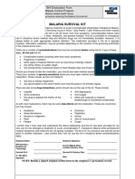 Malaria Survival Kit: BHI Declaration Form Malaria Control Program