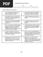 Probability Word Problems | PDF | Dice | Probability
