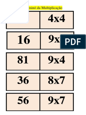 Caça fatos (jogo de multiplicação em pdf)